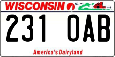 WI license plate 231OAB