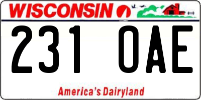 WI license plate 231OAE