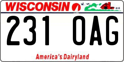WI license plate 231OAG