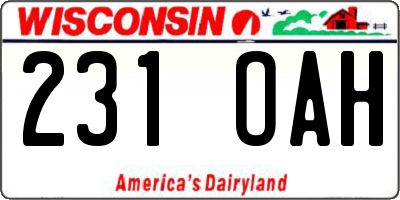 WI license plate 231OAH