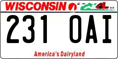 WI license plate 231OAI