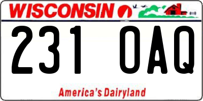 WI license plate 231OAQ