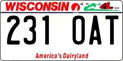 WI license plate 231OAT