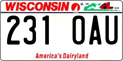 WI license plate 231OAU
