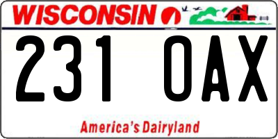 WI license plate 231OAX