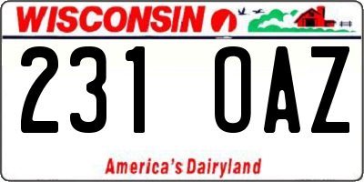 WI license plate 231OAZ