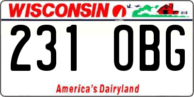 WI license plate 231OBG