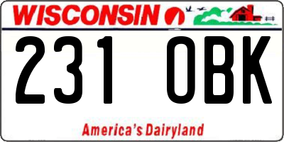 WI license plate 231OBK