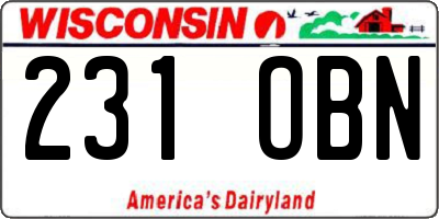 WI license plate 231OBN