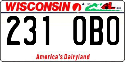 WI license plate 231OBO