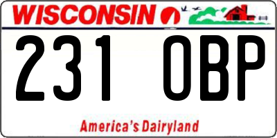 WI license plate 231OBP