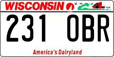 WI license plate 231OBR