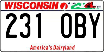 WI license plate 231OBY
