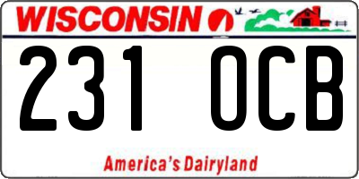 WI license plate 231OCB