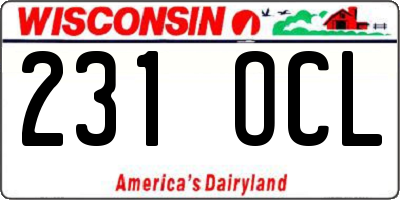 WI license plate 231OCL