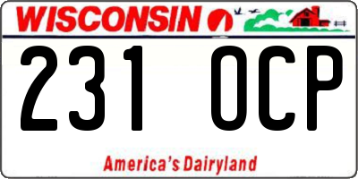 WI license plate 231OCP