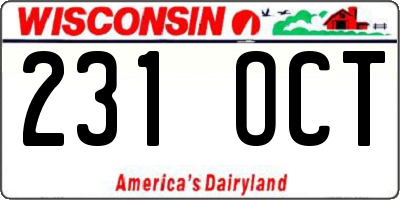 WI license plate 231OCT