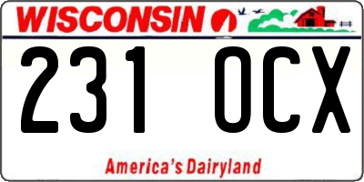 WI license plate 231OCX