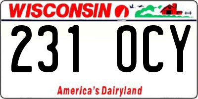 WI license plate 231OCY