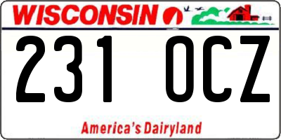 WI license plate 231OCZ