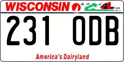 WI license plate 231ODB