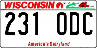 WI license plate 231ODC