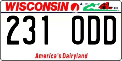 WI license plate 231ODD
