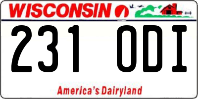 WI license plate 231ODI