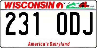 WI license plate 231ODJ