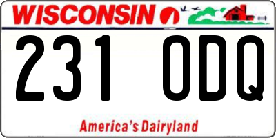 WI license plate 231ODQ