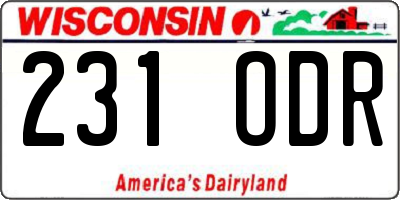 WI license plate 231ODR