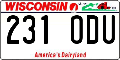WI license plate 231ODU