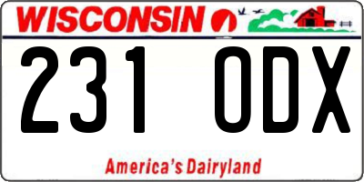 WI license plate 231ODX