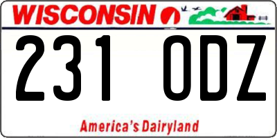 WI license plate 231ODZ