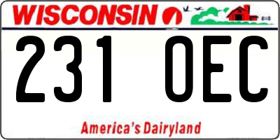WI license plate 231OEC