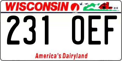 WI license plate 231OEF
