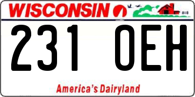 WI license plate 231OEH