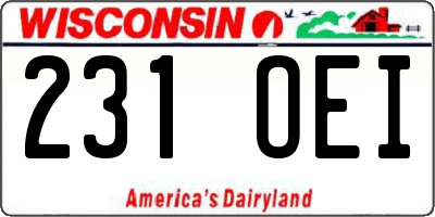 WI license plate 231OEI