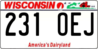 WI license plate 231OEJ