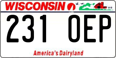 WI license plate 231OEP