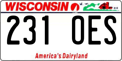 WI license plate 231OES