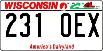WI license plate 231OEX