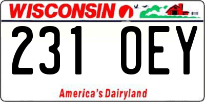 WI license plate 231OEY