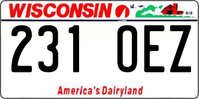 WI license plate 231OEZ