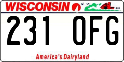 WI license plate 231OFG