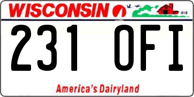 WI license plate 231OFI