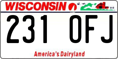 WI license plate 231OFJ