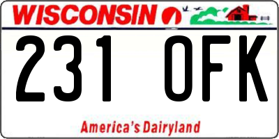 WI license plate 231OFK