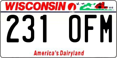 WI license plate 231OFM