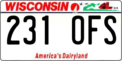 WI license plate 231OFS